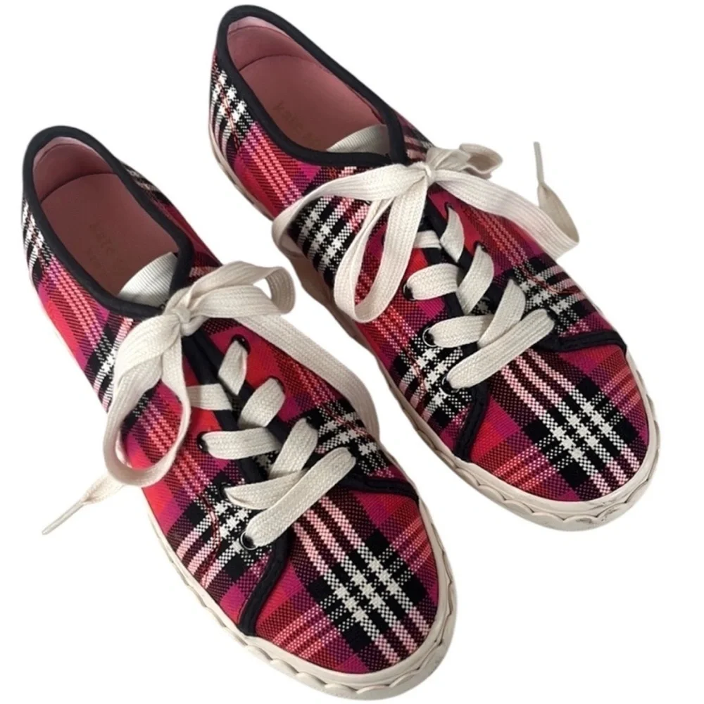 EUC Kate Spade Vale Plaid Sneakers Size 6